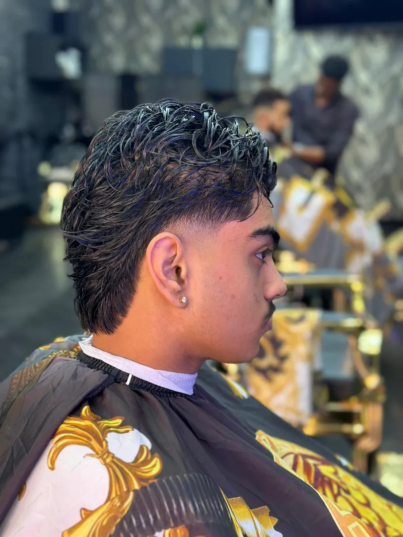 Fade and styled hair from the side